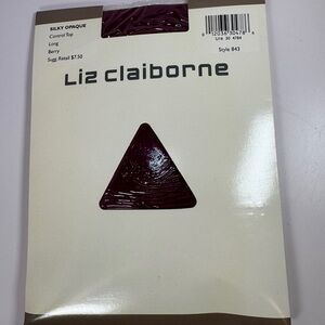 Liz Claiborne Silky Opaque Control Top Pantyhose Tights Size Long - Berry color